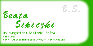 beata sipiczki business card